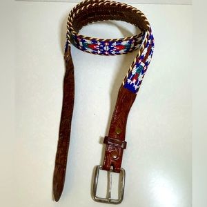 Western/Boho Vintage Woman Bedded Leather Belt